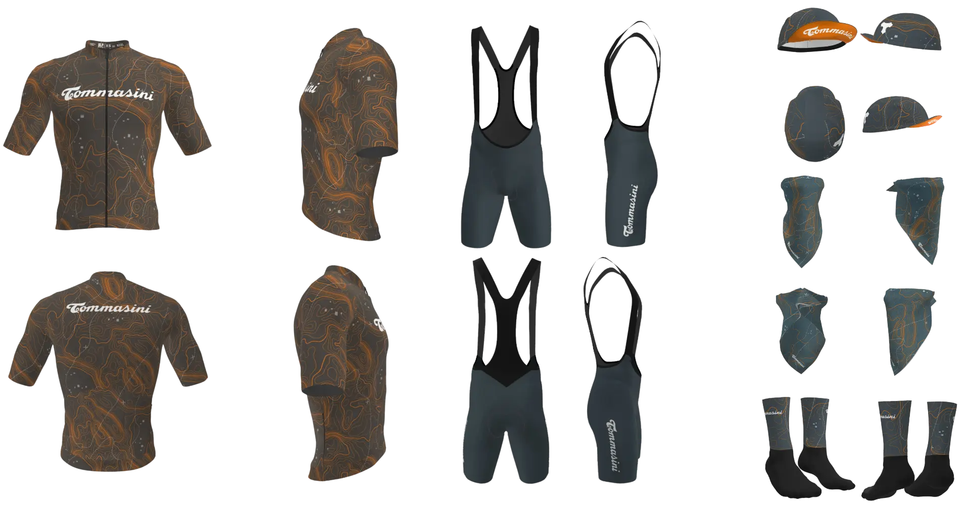 Capsule Rugged Land: maglia, salopette, cappellino, scaldacollo e calzini